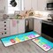 Summer Kitchen Rugs and Mats Set of 2, Non Slip Backing Welcome Coastal Kitchen Rug Summer Kitchen Decor Seasonal Holiday Ocean Home Decorations Kitchen Floor Mat 17"X47"+17"X30"